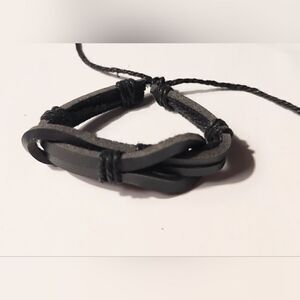 Men's bracelet leather layered brown new s16
